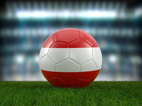 Футбольный Мяч Австрия Флаг Футбольном Поле Иллюстрация — стоковое фото