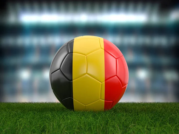 Fußball Belgien Flagge Auf Einem Fußballplatz Illustration — Stockfoto