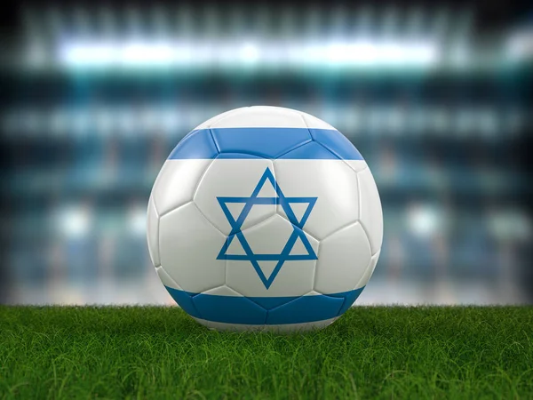 Voetbal Israël Vlag Een Voetbalveld Illustratie — Stockfoto