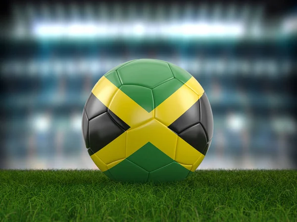 Soccer Ball Jamaica Flag Soccer Pitch Illustration — ストック写真
