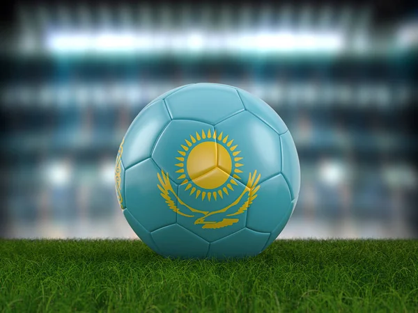 Pallone Calcio Kazakistan Bandiera Campo Calcio Illustrazione — Foto Stock