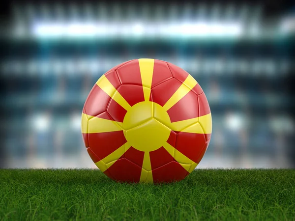 Bola Futebol Bandeira Macedônia Norte Campo Futebol Ilustração — Fotografia de Stock