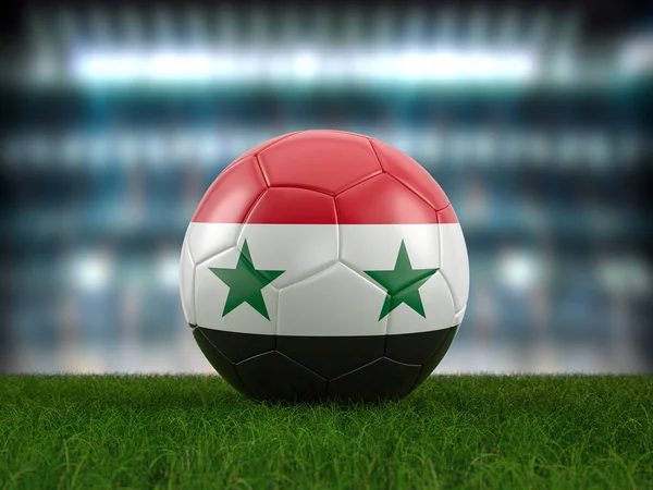Voetbal Syrië Vlag Een Voetbalveld Illustratie — Stockfoto