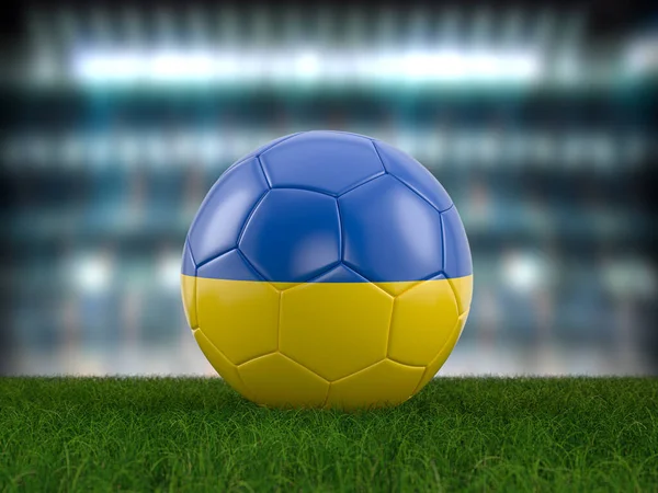Fussball Ukraine Flagge Auf Einem Fußballplatz Illustration — Stockfoto