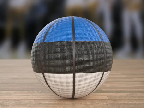 Basketballfahne Estlands Auf Einem Holzboden Illustration — Stockfoto
