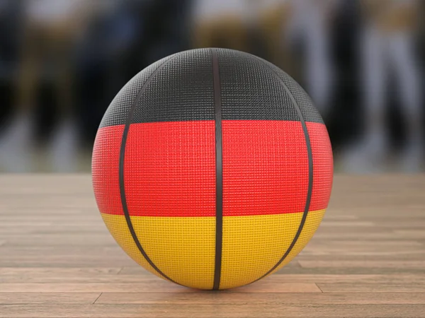 Basketball Ball Germany Flag Wooden Floor Illustration — ストック写真