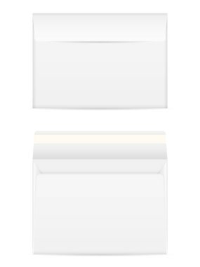 Zarf beyaz arka planda ayarlandı. Vektör illüstrasyonu.