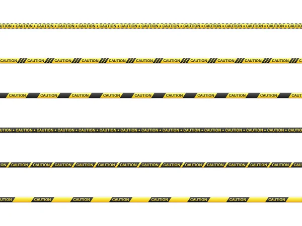 Caution Tape Set White Background Vector Illustration — Stock Vector