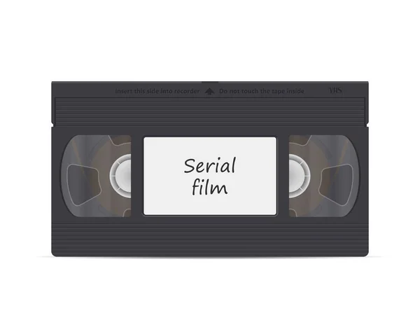 Video Cassette Serial Film White Background Vector Illustration — Archivo Imágenes Vectoriales