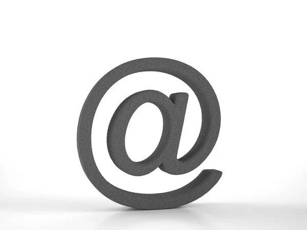 Knitted Email Symbol White Background Illustration — 스톡 사진