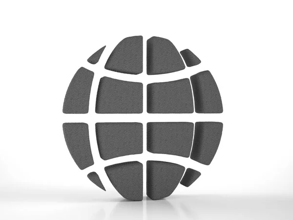 Knitted Globe Symbol White Background Illustration —  Fotos de Stock