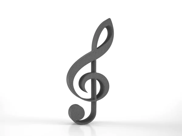 Knitted Music Note Symbol White Background Illustration — Foto de Stock