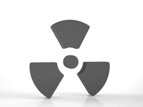 Knitted Radiation Symbol White Background Illustration — 스톡 사진