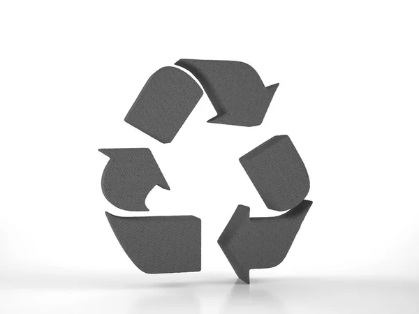 Knitted Recycle Symbol White Background Illustration — Fotografia de Stock