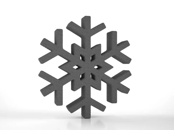 Knitted Snowflake Symbol White Background Illustration — Zdjęcie stockowe