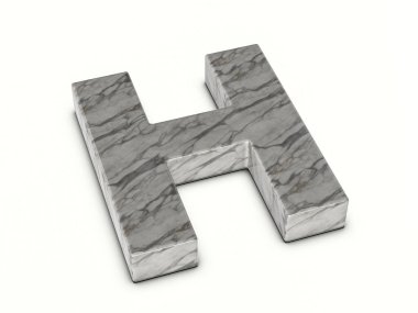 Beyaz arkaplanda H harfi var. 3d illüstrasyon.