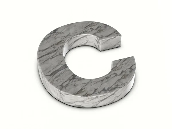 白い背景に大理石の文字C 3Dイラスト — ストック写真