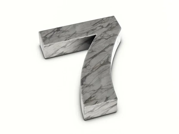 Marble Number Seven White Background Illustration — Stock Photo, Image