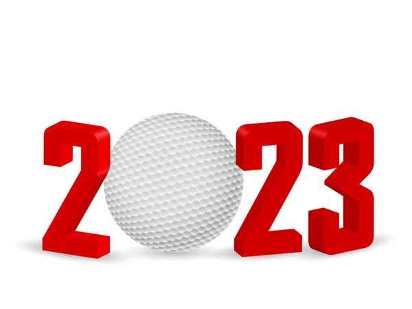 Νέο 2023 Γκολφ Λευκό Φόντο Εικονογράφηση Διανύσματος — Διανυσματικό Αρχείο