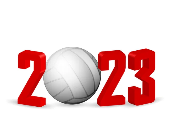 Новий 2023 Волейбол Білому Тлі Векторні Ілюстрації — стоковий вектор