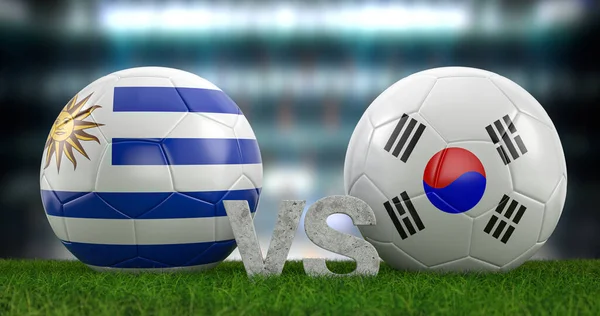 Qatar 2022 Football World Cup Group Uruguay South Korea Illustration — Stock Photo, Image
