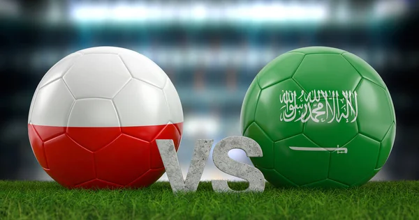 Qatar 2022 Copa Mundo Futebol Grupo Polônia Arábia Saudita Ilustração — Fotografia de Stock