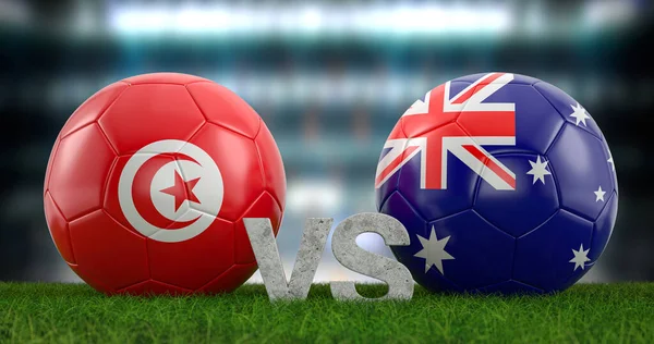 Qatar 2022 Fotboll Grupp Tunisien Australien Illustration — Stockfoto