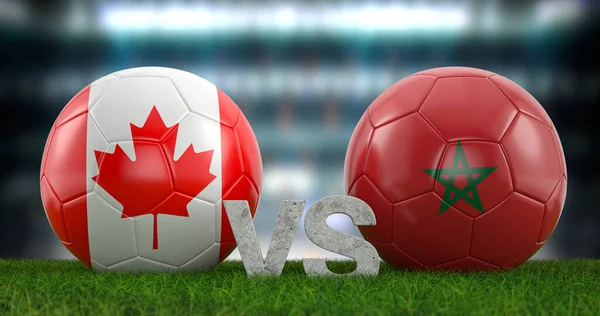 Qatar 2022 Mondiale Calcio Gruppo Canada Marocco Illustrazione — Foto Stock