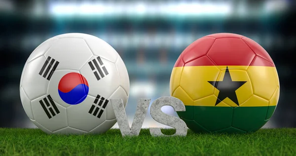 Qatar 2022 Football World Cup Group South Korea Ghana Illustration — Stock Photo, Image