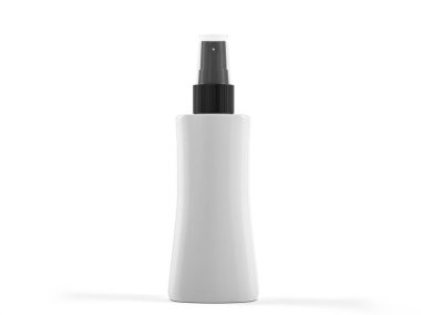 Beyaz arka planda sprey şişesi. 3d illüstrasyon.