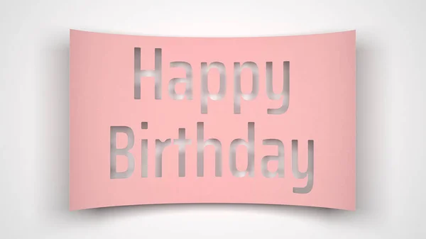 Paper Note Happy Birthday White Background Illustration — Stock Photo, Image