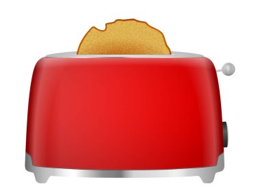 Beyaz arka planda ekmek kızartma makinesi. Vektör illüstrasyonu.