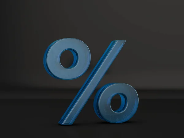 Glas Percentage Symbool Een Zwarte Achtergrond Illustratie — Stockfoto