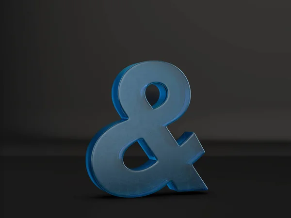 Kaca Ampersand Simbol Pada Latar Belakang Hitam Ilustrasi — Stok Foto