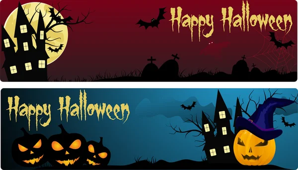 Két halloween bannerek — Stock Vector