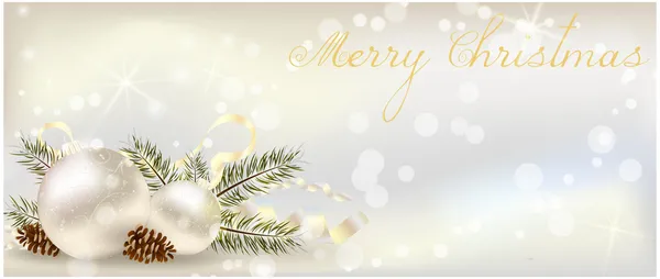 Kerst banner met decoratie — Stockvector