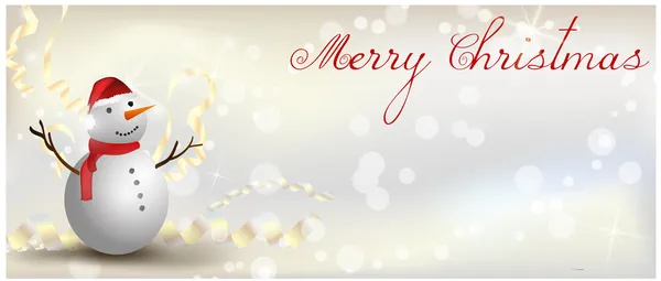 Bannière de Noël avec bonhomme de neige — Image vectorielle