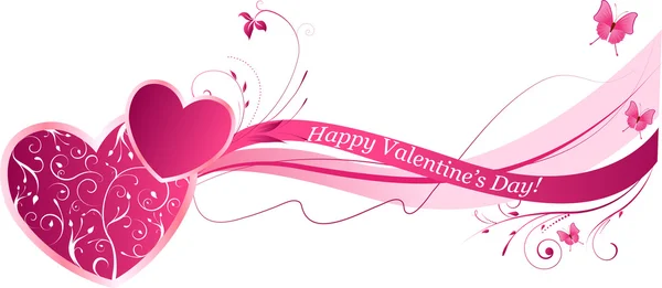 Valentine vague florale fond — Image vectorielle
