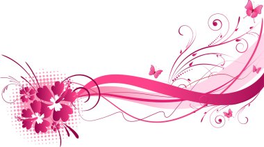 Hibiscus Pembe çiçek tasarım