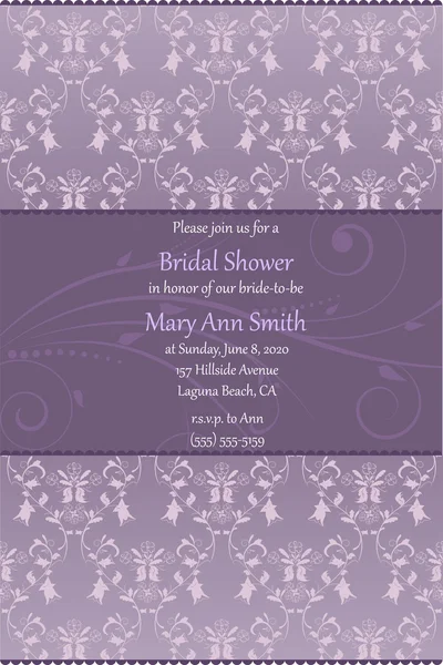 Invitation de douche nuptiale aux couleurs beige et bleu — Image vectorielle