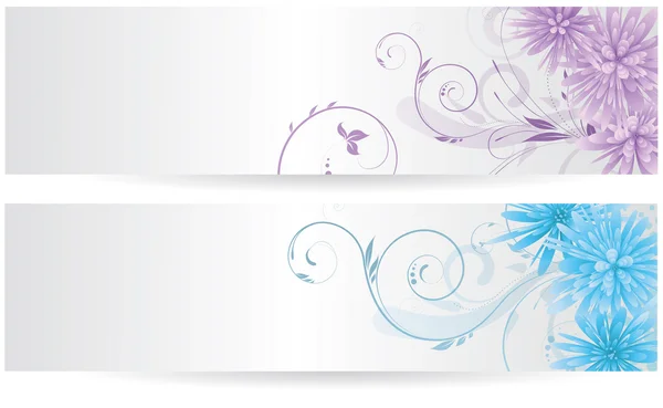 Banners com flores abstratas — Vetor de Stock