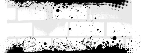 Banner de pared de ladrillo grunge — Vector de stock