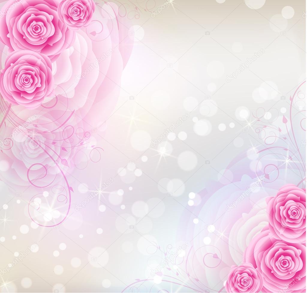 Pink roses background