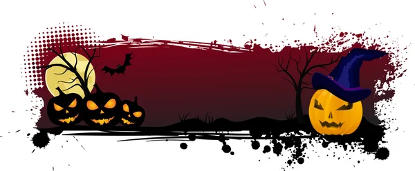 Grunge-Halloween-Hintergrund mit Kürbissen — Stockvektor