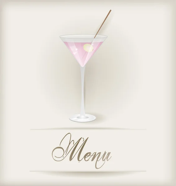 Menu met martini — Stockvector