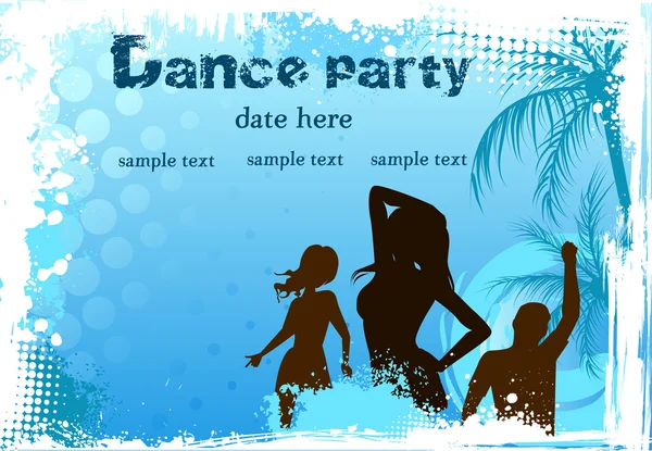 Grunge fond avec des gens qui dansent — Image vectorielle