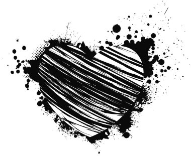 siyah grunge kalp