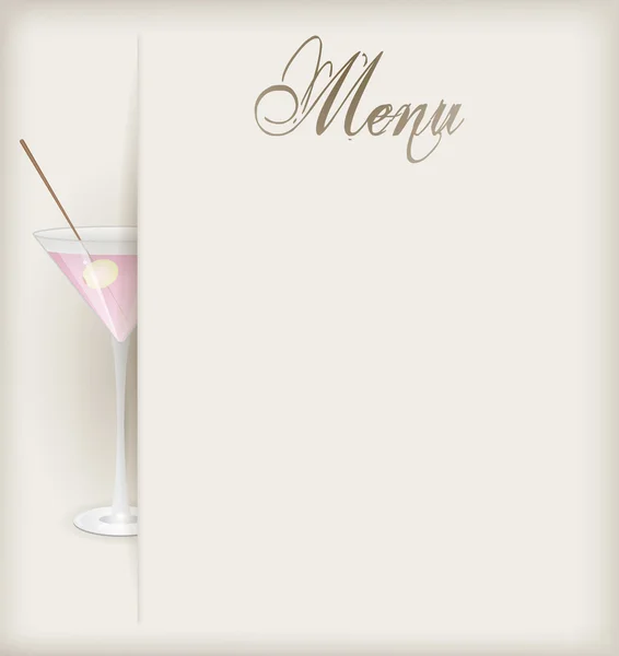 Menu avec martini — Image vectorielle