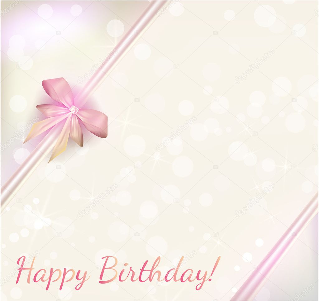 Birthday background with ribbons