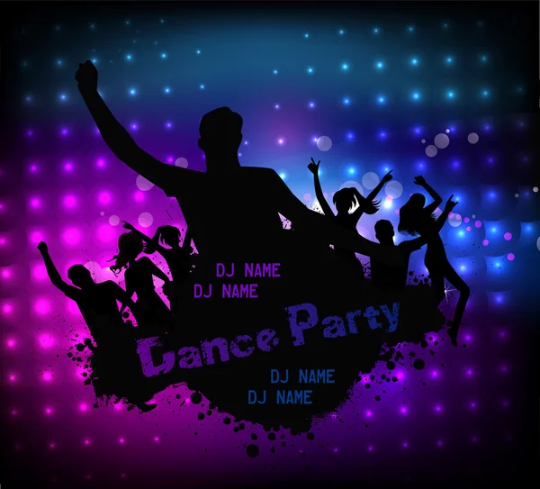 Disco party grunge poster template — Stock Vector